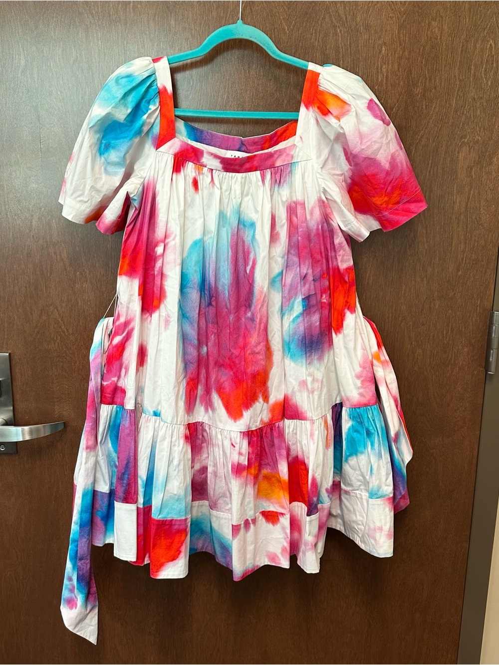 Tanya Taylor puff sleeve colorful dress NWT $475 Women’s small
